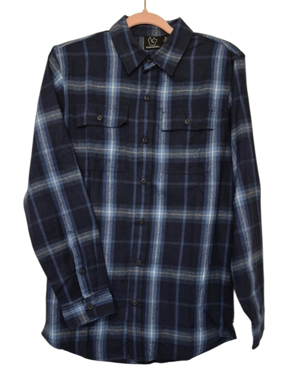 Burnside Men's Blue Plaid Flannel Button Front Shirt New with Tags Small